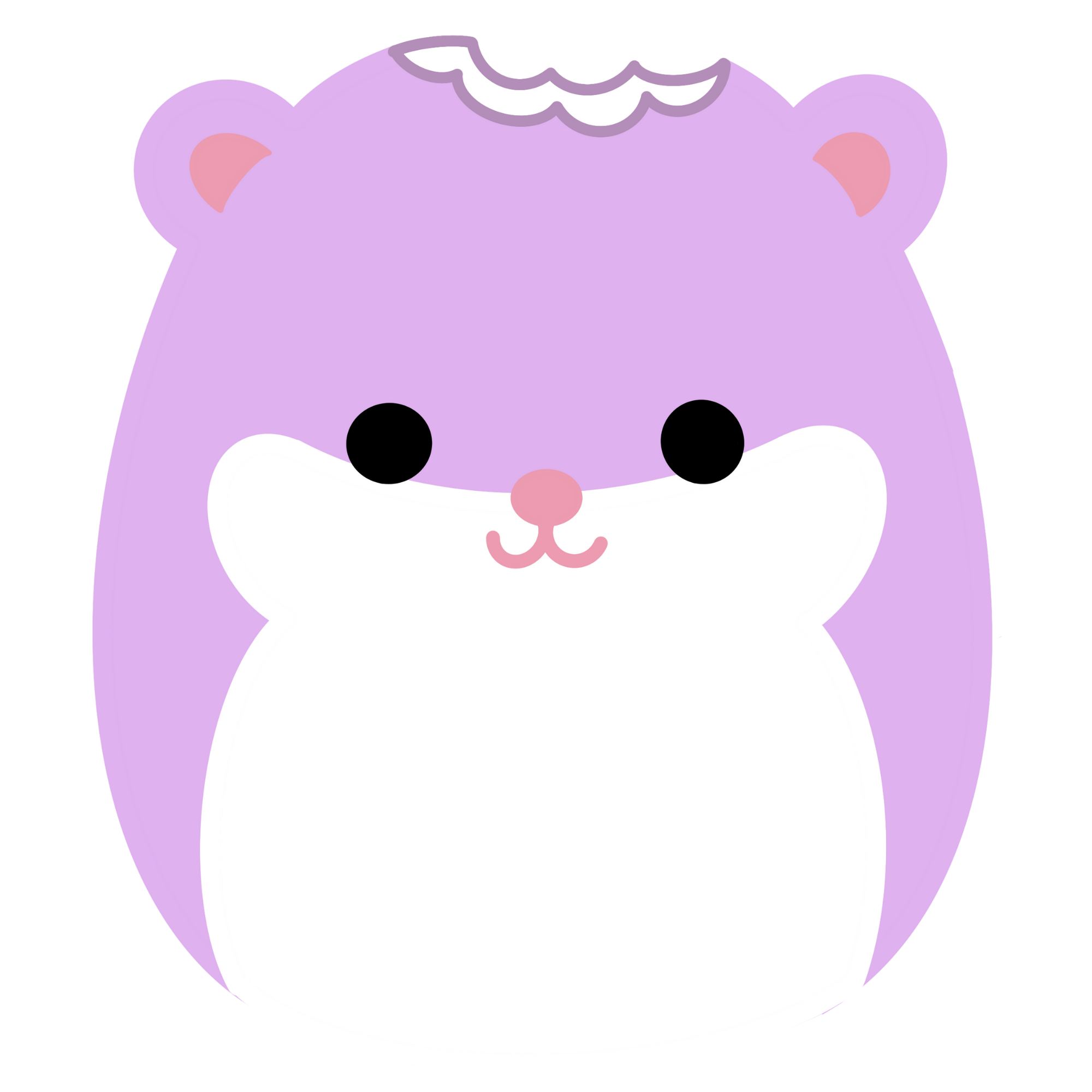 Lavender Hamster Kawaii Plushie Cross-Stitch Pattern